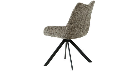 STUHL in Eisen Chenille Metall, Textil - Schwarz/Braun, Design, Textil/Metall (55/89/61cm) - Ambia Home