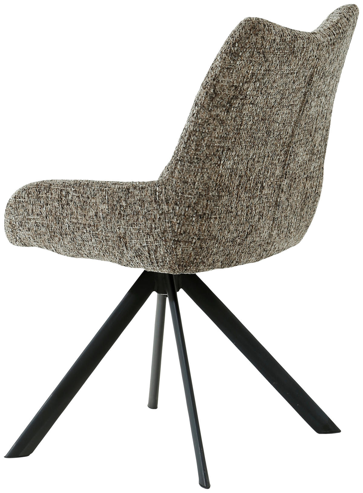 STUHL  in Eisen Chenille Metall, Textil  - Schwarz/Braun, Design, Textil/Metall (55/89/61cm) - Ambia Home