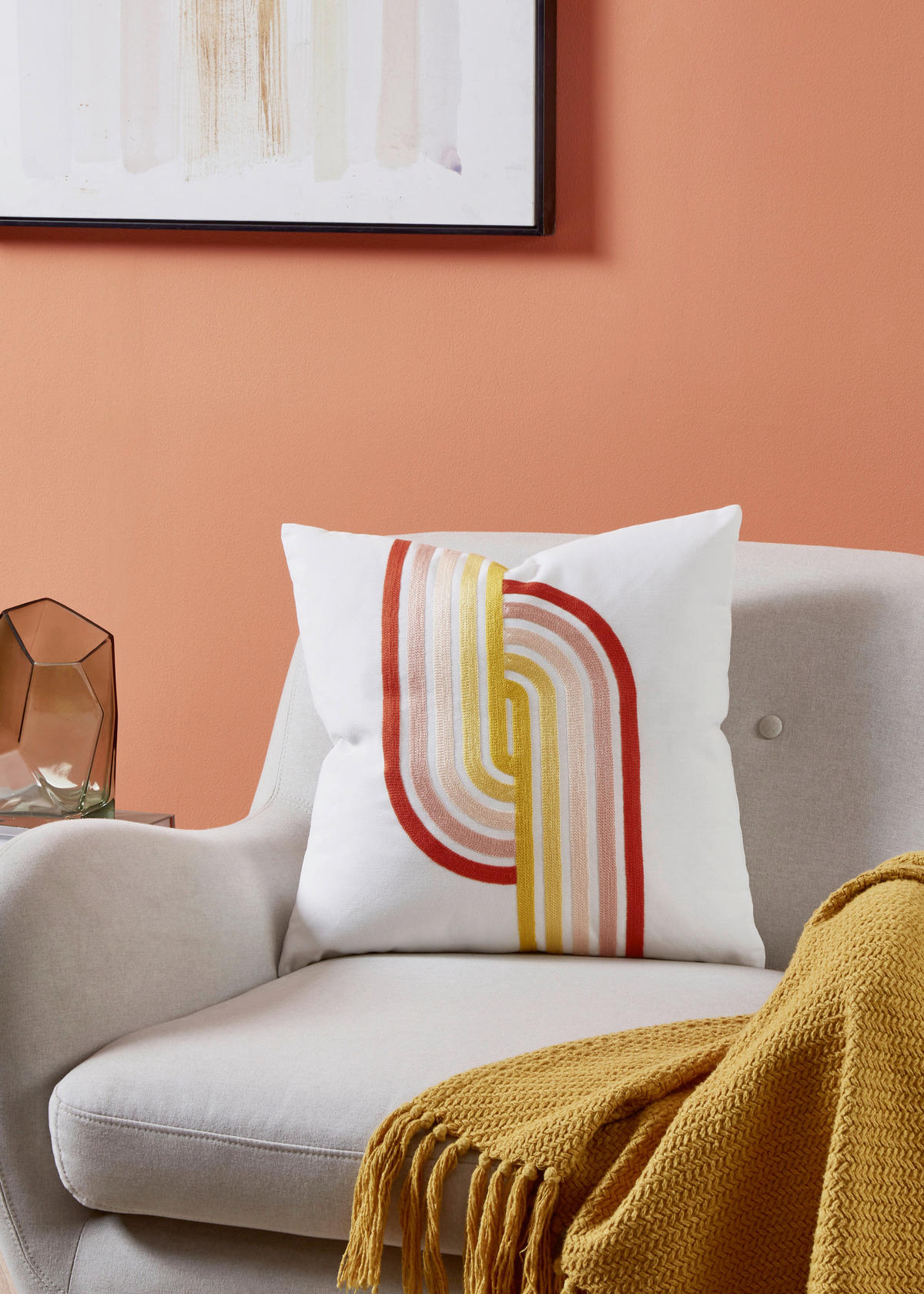 ZIERKISSEN  45/45 cm   - Gelb/Rot, Basics, Textil (45/45cm) - Eglo