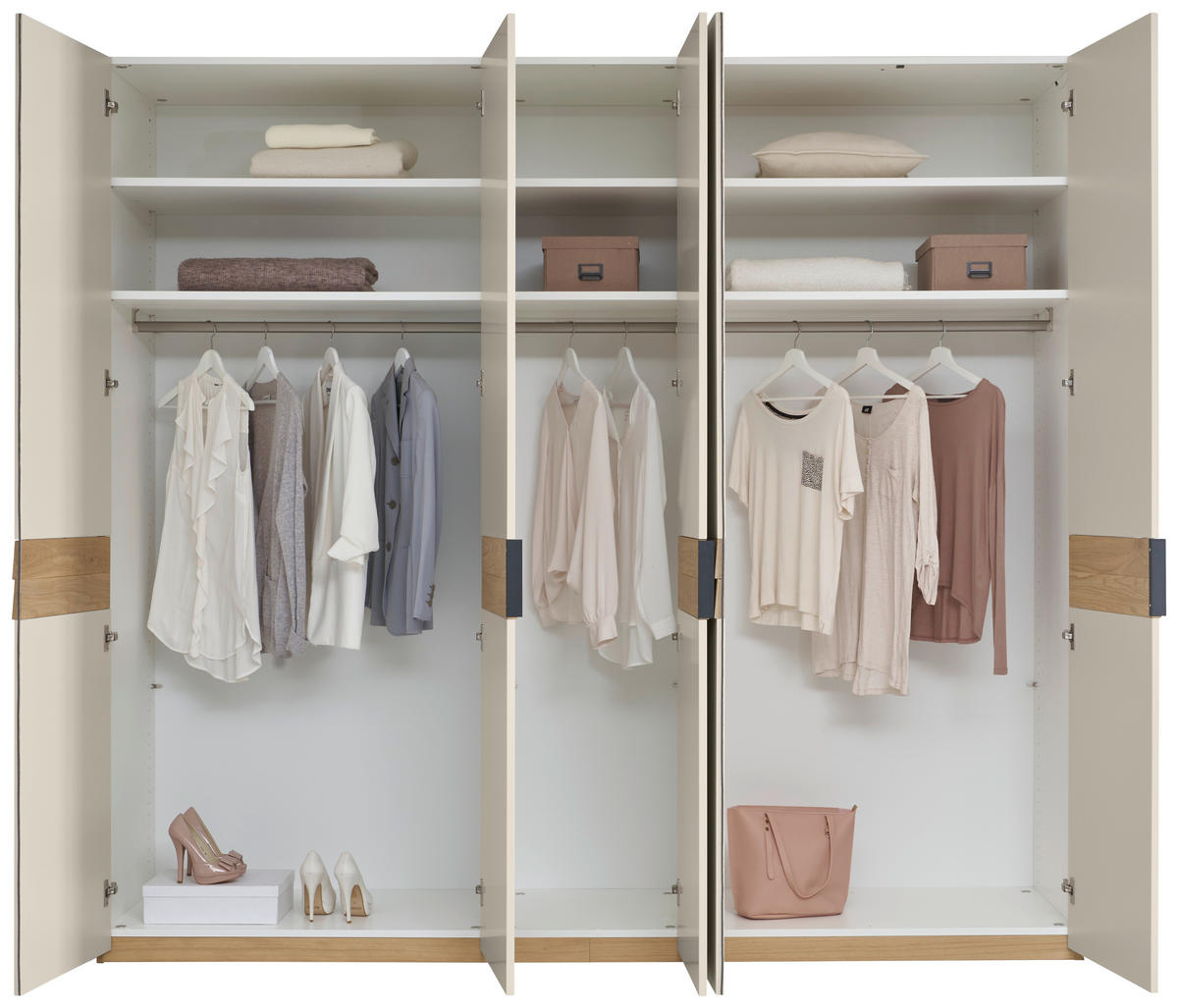 DREHTÜRENSCHRANK 249,6/229,4/59,5 cm,  in Eichefarben, Sandfarben, 5 Tür(en)  - Sandfarben/Eichefarben, Design, Holz/Holzwerkstoff (249,6/229,4/59,5cm) - Dieter Knoll
