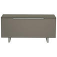 LOWBOARD Grau, Alufarben  110/66/45 cm  - Alufarben/Grau, Design, Glas/Holzwerkstoff (110/66/45cm) - Moderano