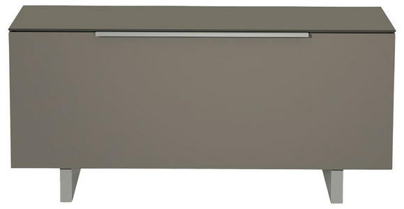 LOWBOARD Grau, Alufarben  110/66/45 cm  - Alufarben/Grau, Design, Glas/Holzwerkstoff (110/66/45cm) - Moderano