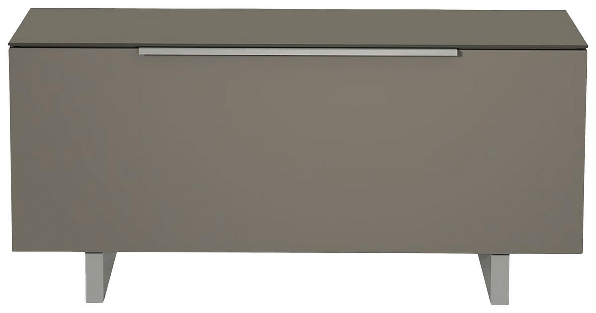 LOWBOARD Grau, Alufarben  110/66/45 cm  - Alufarben/Grau, Design, Glas/Holzwerkstoff (110/66/45cm) - Moderano