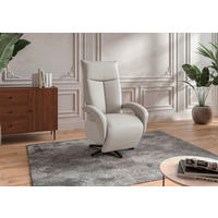SESSEL in Echtleder Weiss  - Weiss/Schwarz, Konventionell, Leder/Metall (74/112/82cm) - Sit & More
