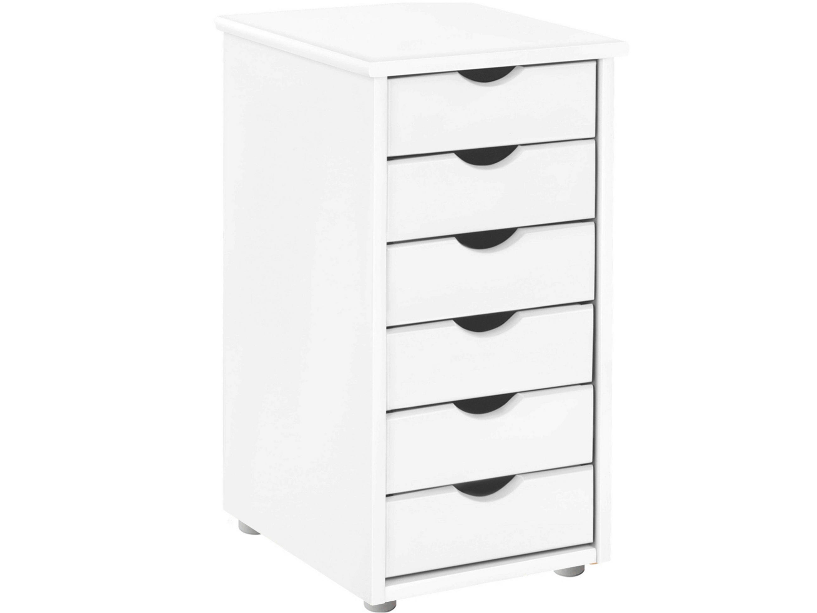 KOMMODE GENOVA, 34/66/39 cm, 6 Schublade(n)  - Silberfarben/Weiß, Design, Holz/Kunststoff (34/66/39cm) - Livetastic