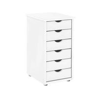 KOMMODE GENOVA, 34/66/39 cm, 6 Schublade(n)  - Silberfarben/Weiß, Design, Holz/Kunststoff (34/66/39cm) - Livetastic