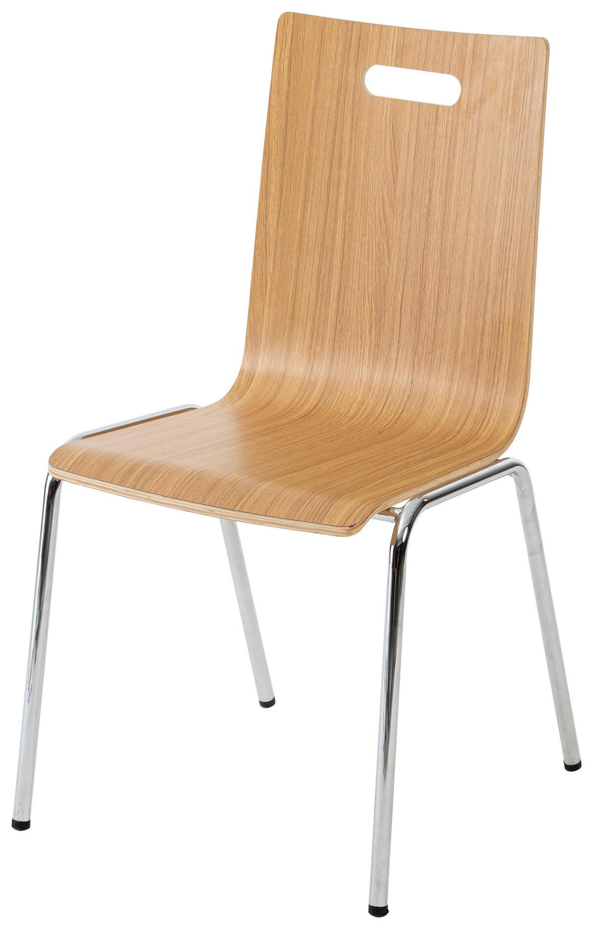 BESUCHERSTUHL  in Eichefarben, Chromfarben  - Chromfarben/Eichefarben, Basics, Holz/Metall (37/87/50cm) - Carryhome