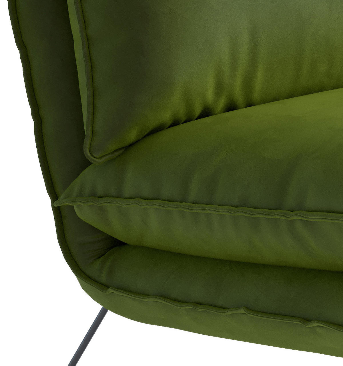 SESSEL in Flachgewebe Grün  - Schwarz/Grün, Design, Textil/Metall (72/84/90cm) - Livetastic