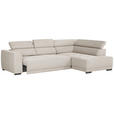ECKSOFA Beige Struktur  - Beige/Schwarz, Design, Kunststoff/Textil (284/205cm) - Xora