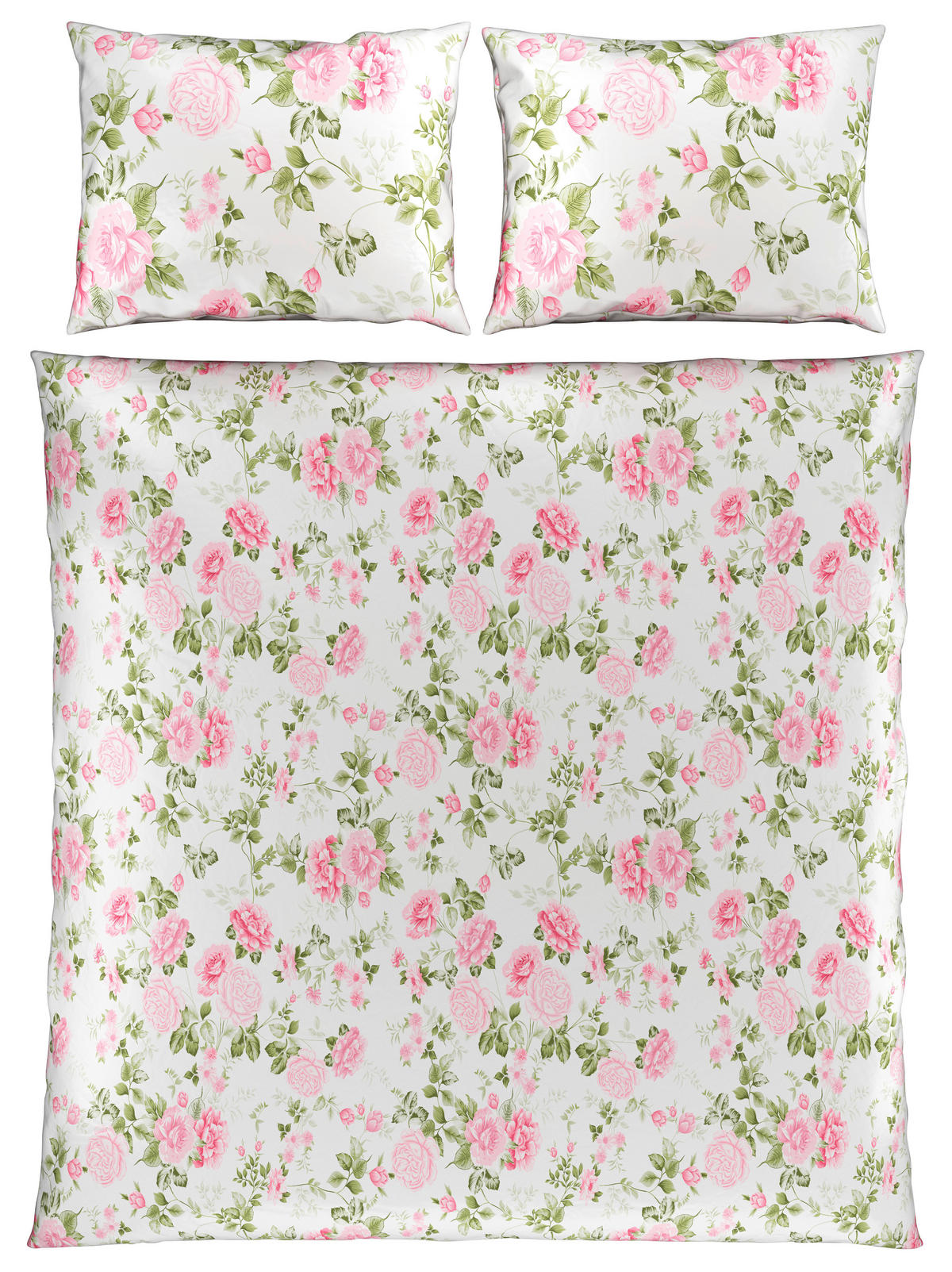 OBOJESTRANSKA POSTELJNINA ROSES 200/240 cm saten večbarvno  - večbarvno, Konvencionalno, tekstil (200/240cm) - Esposa