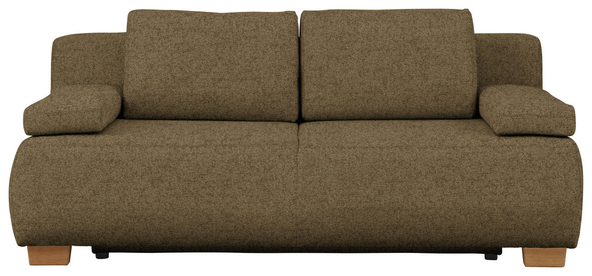 BOXSPRINGSOFA in Webstoff Hellgrün  - Naturfarben/Hellgrün, MODERN, Holz/Textil (205/93/108cm) - Venda