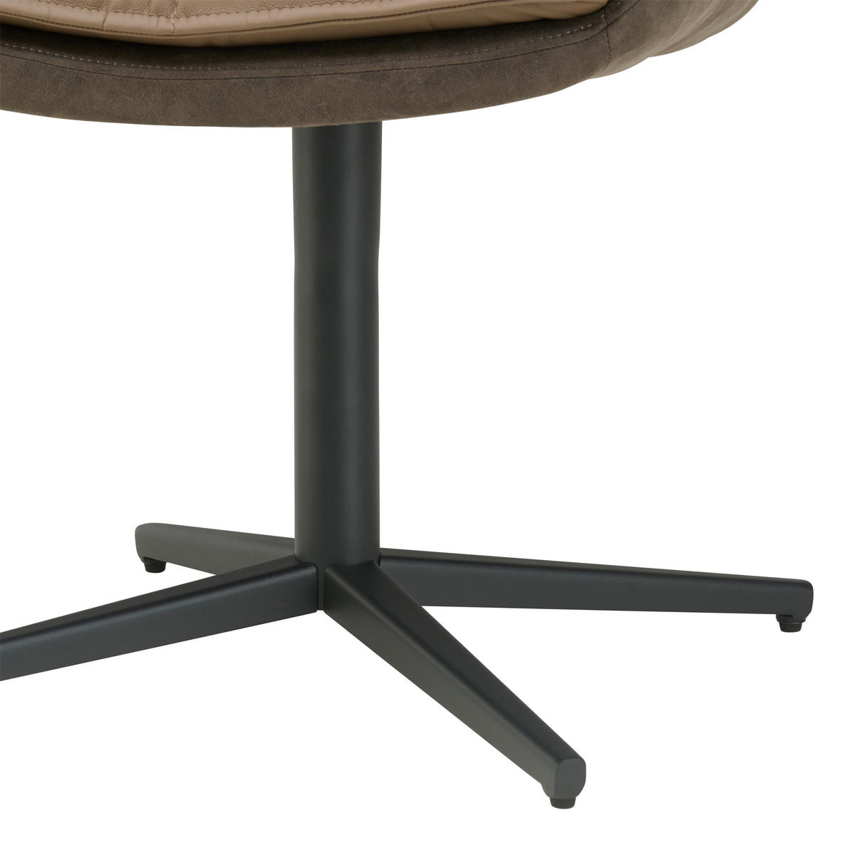 ARMLEHNSTUHL  in Eisen Webstoff Echtleder pigmentiert  - Schwarz/Braun, KONVENTIONELL, Leder/Textil (65/88/65cm) - Livetastic