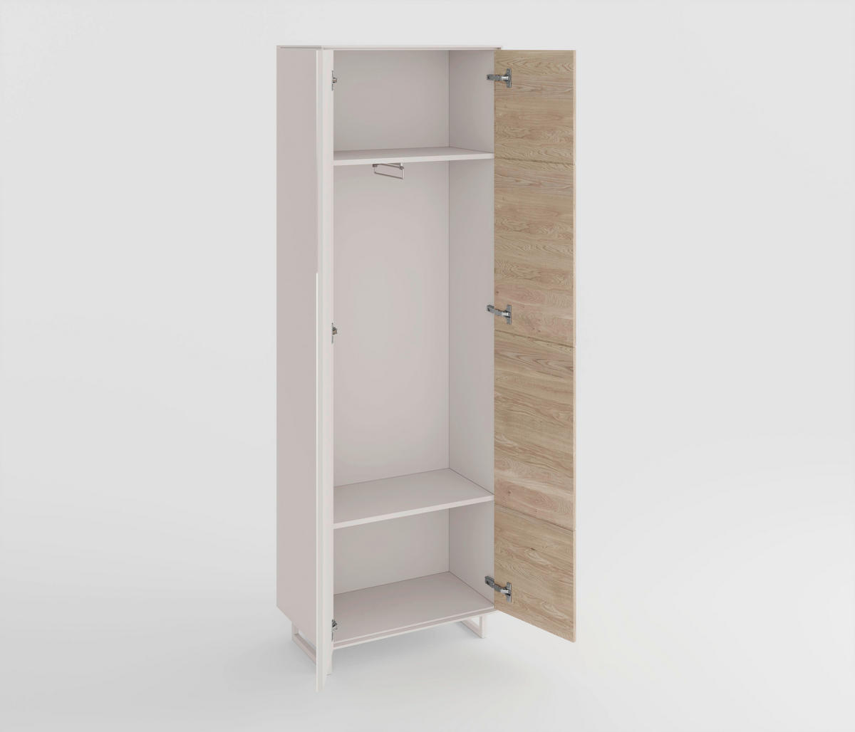 PREDSIEŇOVÁ SKRIŇA, kašmírová, dub bianco, dub, 70/197/40 cm - kašmírová/dub bianco, Design, kov/drevo (70/197/40cm) - Livetastic