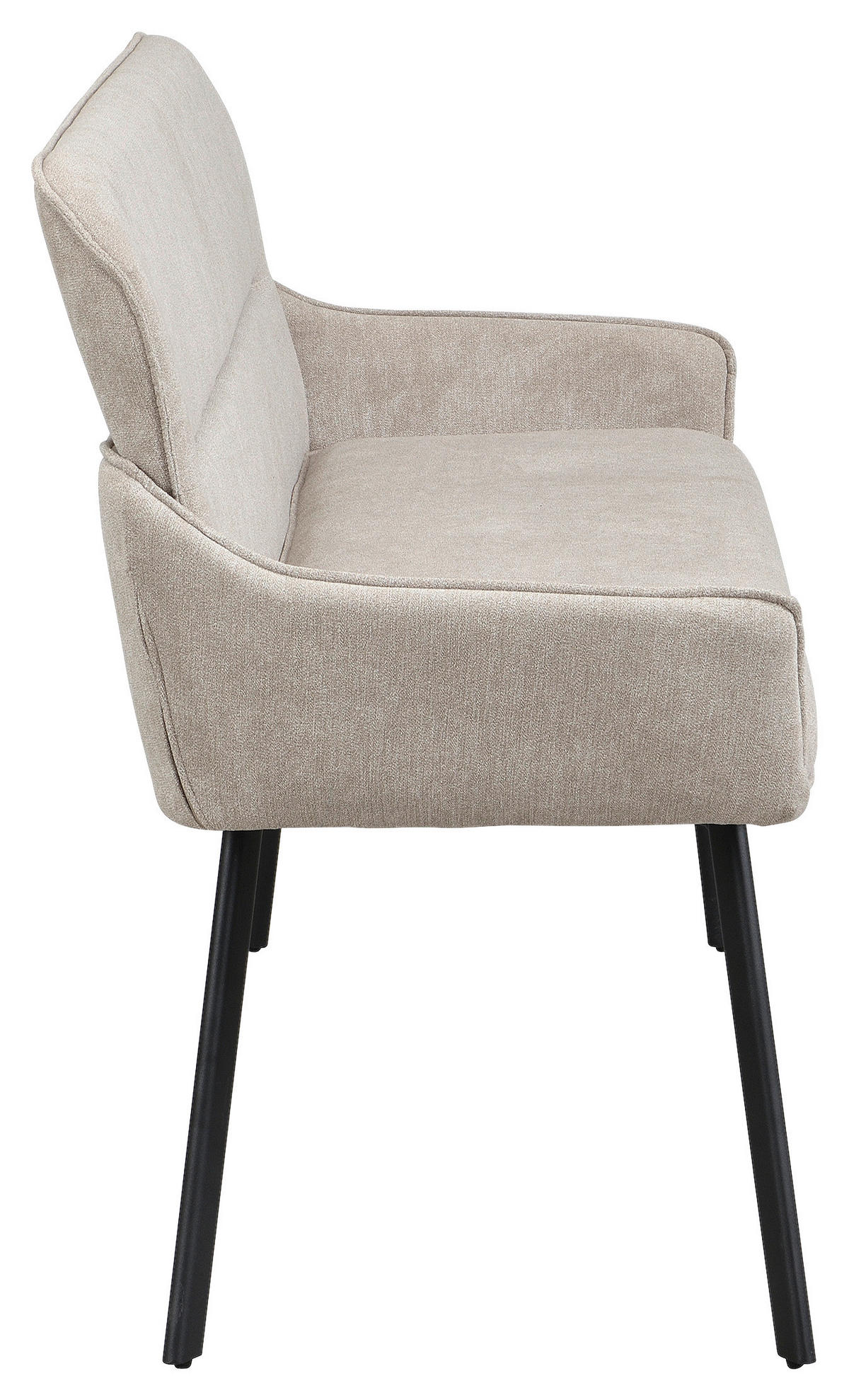 SITZBANK in Metall, Textil Schwarz, Taupe  - Taupe/Schwarz, MODERN, Textil/Metall (160/90/62cm) - MID.YOU