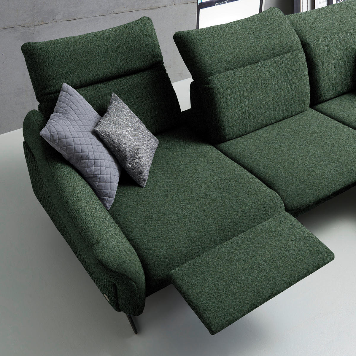 ECKSOFA in Webstoff Grün  - Anthrazit/Grün, Design, Textil/Metall (299/203cm) - Himolla