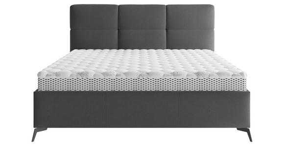 POLSTERBETT gepolstertes Kopfteil, Lattenrost Anthrazit 140/200 cm  - Anthrazit/Schwarz, MODERN, Holz/Textil (140/200cm) - Carryhome