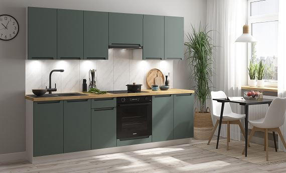 BUCĂTĂRIE STANDARD  - verde închis/alb, Modern (260cm) - Stylife