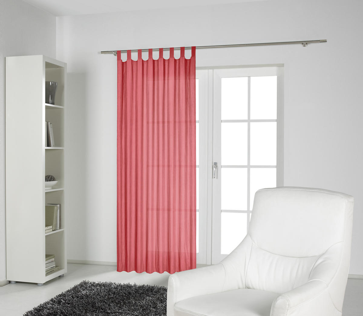 ZAVESA SA PETLJAMA ZA KAČENJE crvena - crvena, Konvencionalno, tekstil (135/245cm) - Boxxx