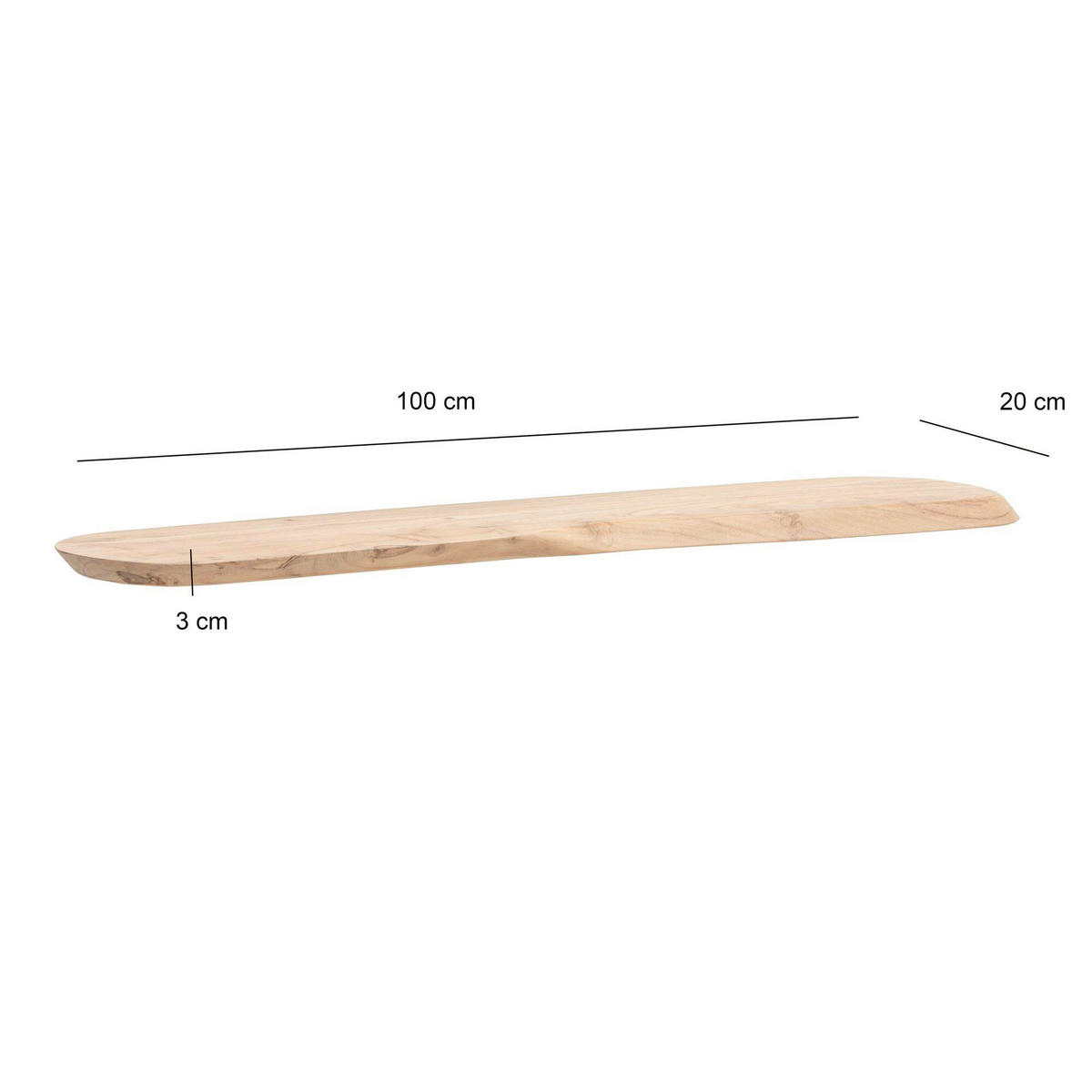 WANDBOARD100/3/20 cm Akaziefarben  - Akaziefarben, Design, Holz (100/3/20cm) - Livetastic