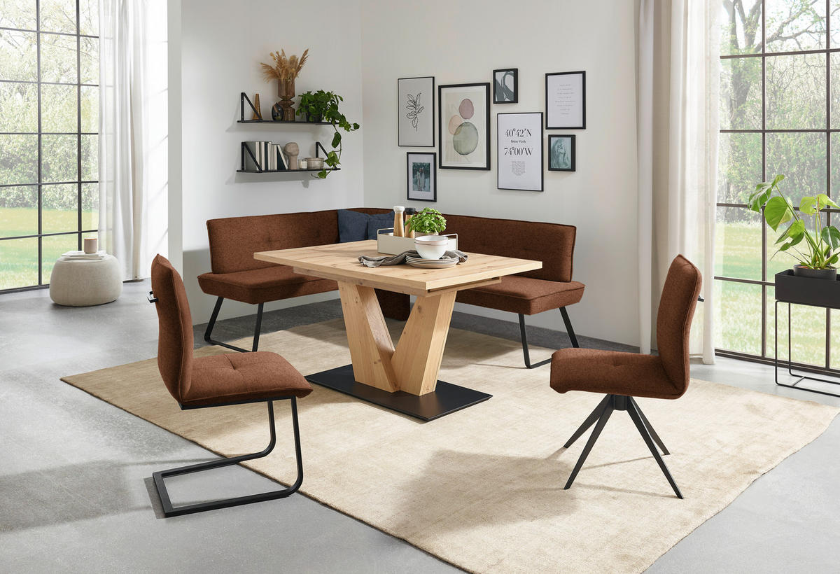 SCHWINGSTUHL  in Stahl Flachgewebe  - Rostfarben/Schwarz, Design, Textil/Metall (46/95/62cm) - Dieter Knoll