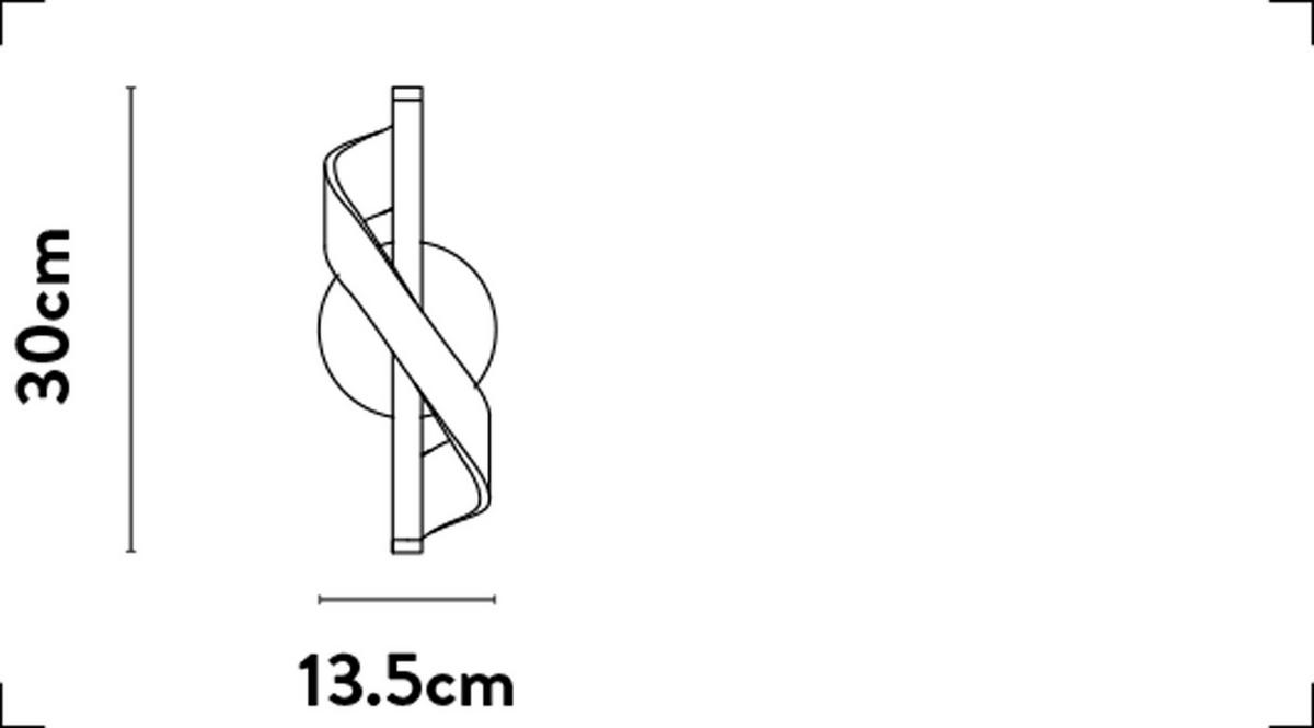 LED FALILÁMPA - sárgaréz/áttetsző, Design, műanyag/fém (30cm)