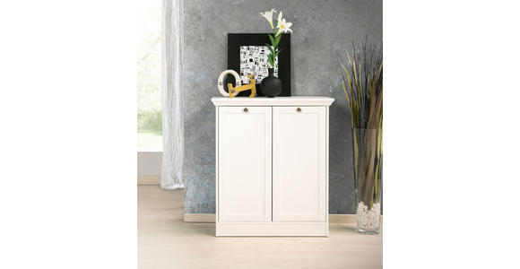 KOMMODE , 80/90/35 cm,  - Silberfarben/Weiß, LIFESTYLE, Holzwerkstoff/Metall (80/90/35cm) - Carryhome