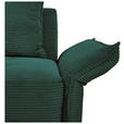 BIGSOFA in Cord Dunkelgrün - Dunkelgrün/Schwarz, Design, Textil/Metall (226/91/103cm) - Carryhome