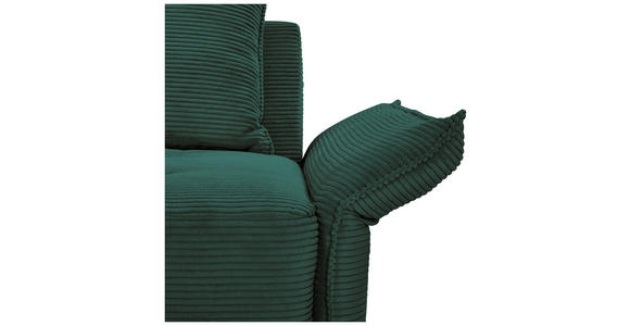 BIGSOFA in Cord Dunkelgrün - Dunkelgrün/Schwarz, Design, Textil/Metall (226/91/103cm) - Carryhome