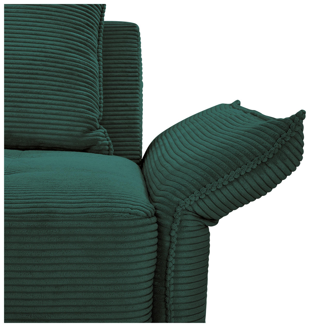 BIGSOFA in Cord Dunkelgrün  - Dunkelgrün/Schwarz, Design, Textil/Metall (226/91/103cm) - Carryhome