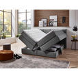 BOXSPRINGBETT 180/200 cm,  in Grau, Matratze, gepolstertes Kopfteil, Bettkasten, Topper, H2 + H3 = mittel + fest  - Schwarz/Grau, KONVENTIONELL, Kunststoff/Textil (180/200cm) - Carryhome