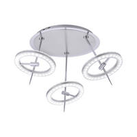 LED-DECKENLEUCHTE 55/55/35,5 cm  - Edelstahlfarben, Design, Kunststoff/Metall (55/55/35,5cm) - Just Light