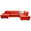 SOFFA i flatväv röd  - röd/silver, Design, metall/textil (145/342/208cm) - Livetastic