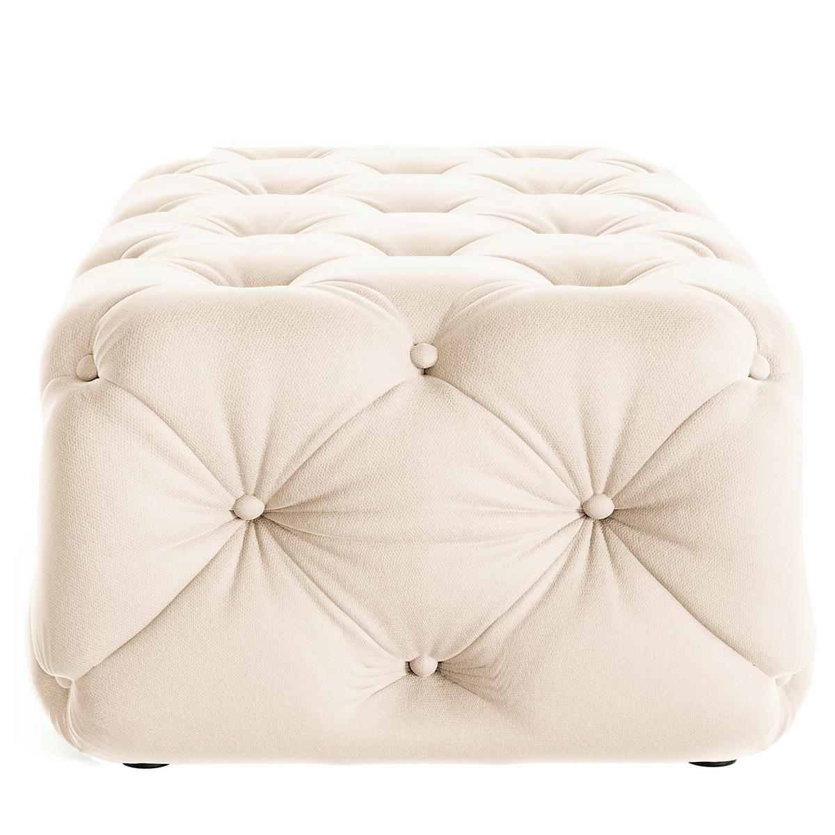 HOCKER in Textil Creme  - Creme/Schwarz, Design, Kunststoff/Textil (130/39/65cm) - P & B