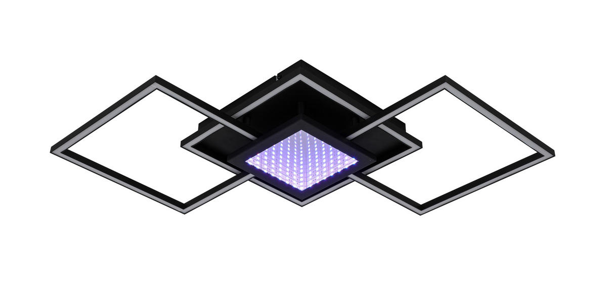 LED-DECKENLEUCHTE Texas 82/39,6/8,5 cm   - Schwarz, Design, Kunststoff/Metall (82/39,6/8,5cm) - Novel
