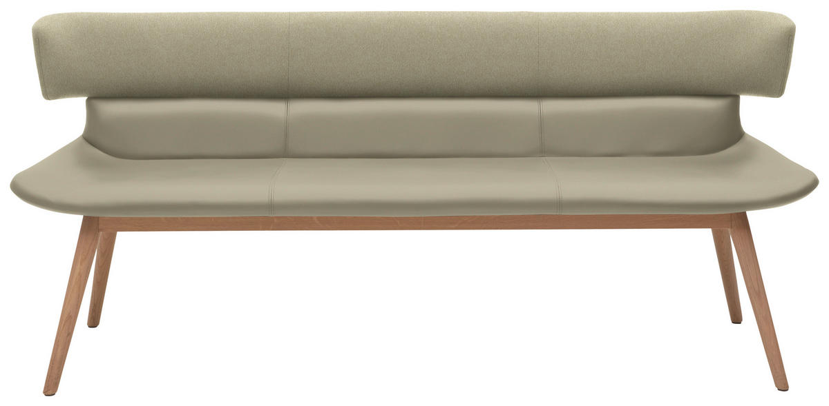 SITZBANK 210/84,5/64,5 cm  in Naturfarben, Eichefarben  - Eichefarben/Naturfarben, Natur, Leder/Holz (210/84,5/64,5cm) - Voglauer