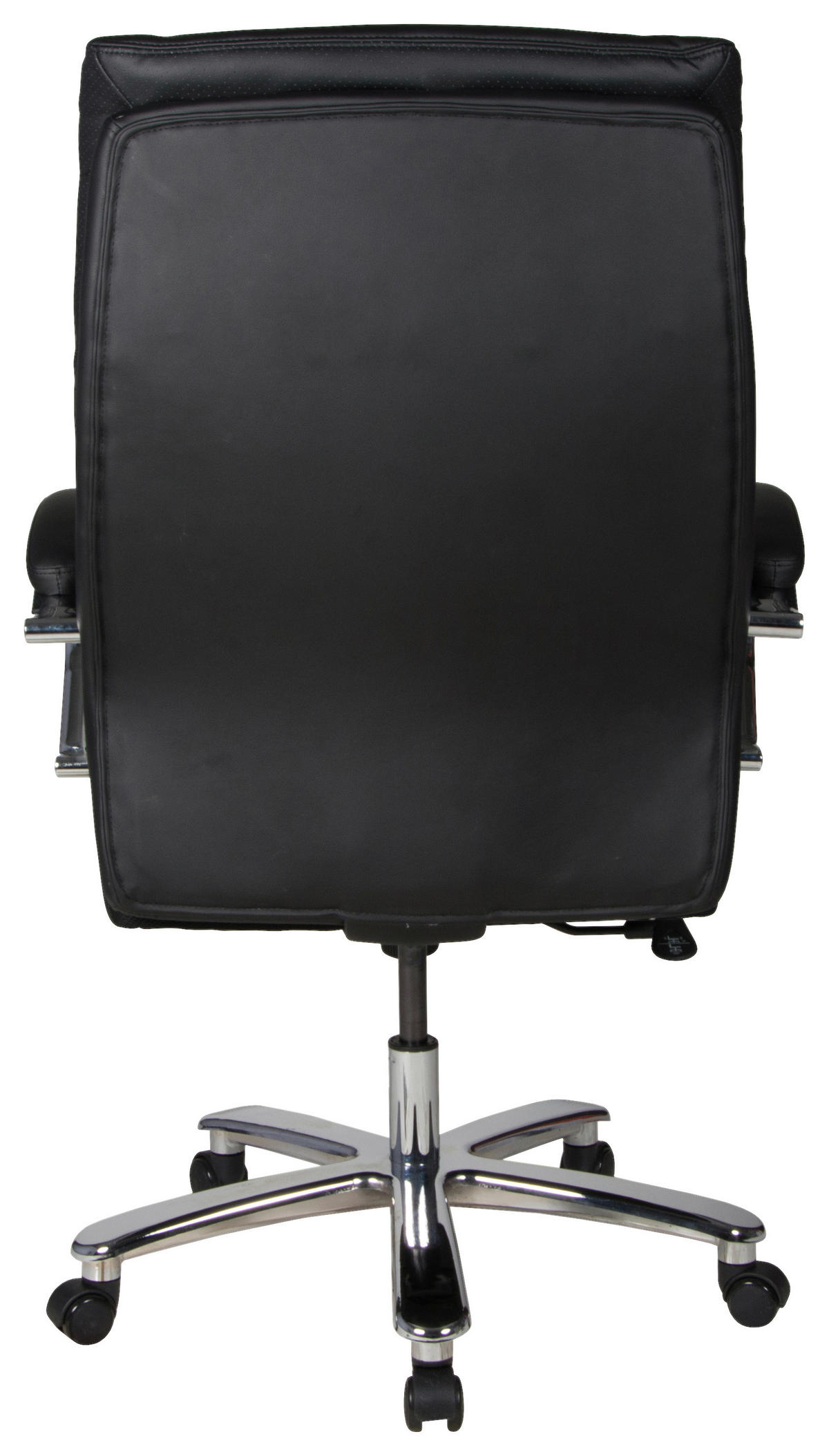 CHEFSESSEL Lederlook Schwarz  - Chromfarben/Schwarz, KONVENTIONELL, Kunststoff/Textil (81/113-121/81cm) - Boxxx
