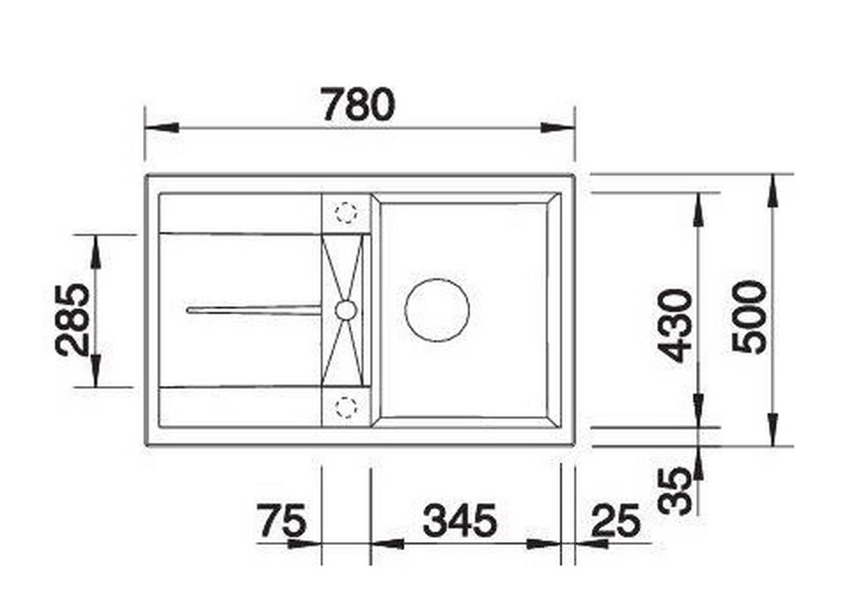 SPÜLE 515038  - Braun, Basics, Stein (78/19/50cm) - Blanco