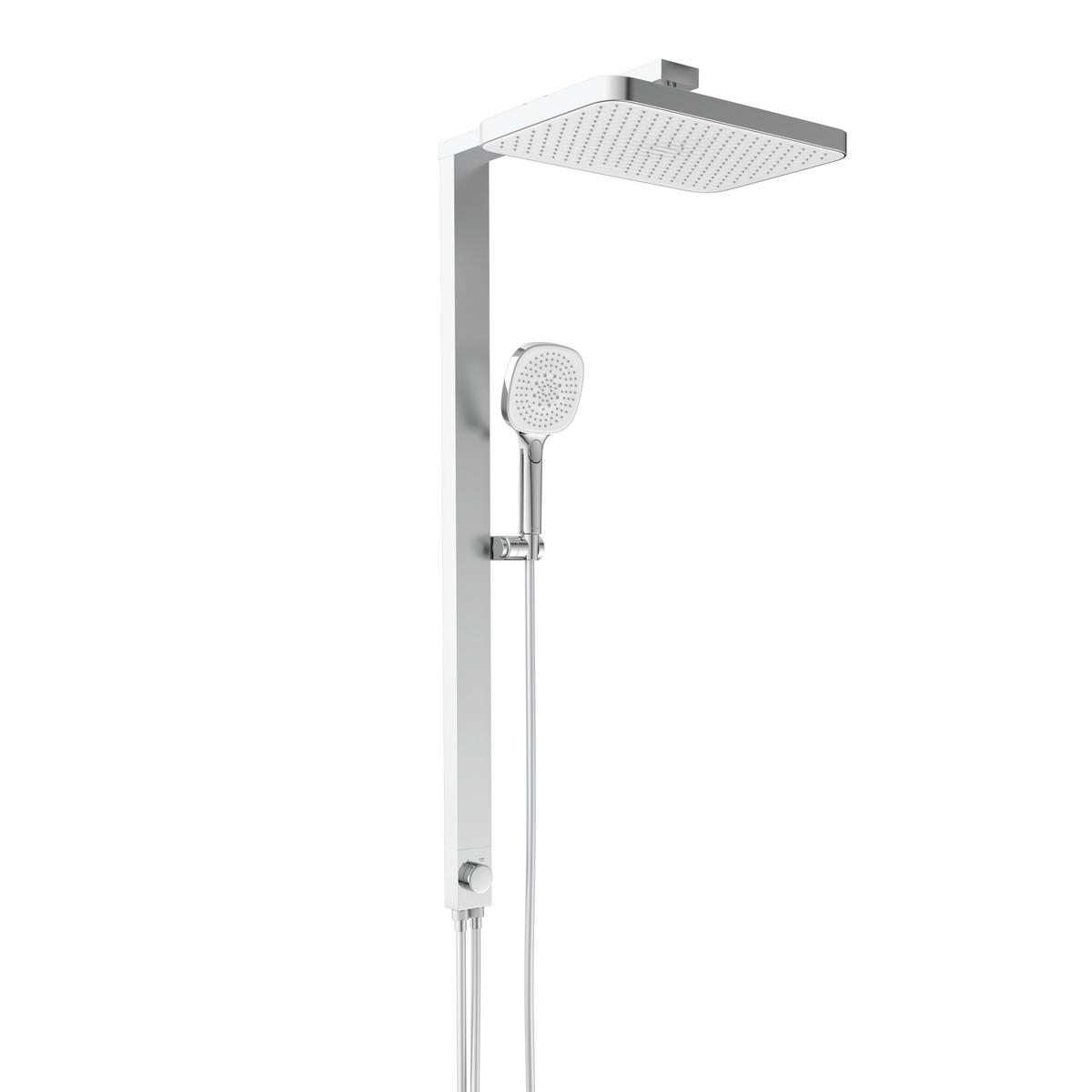 Überkopfbrauseset La Palma  - Chromfarben, MODERN, Kunststoff (43/105/5cm) - Premium Living