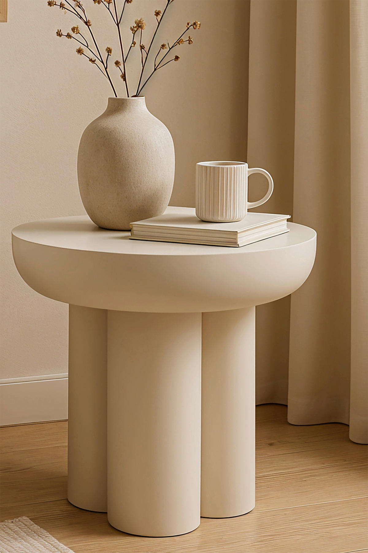 BEISTELLTISCH in Stein, Holzwerkstoff 50/50/47 cm  - Weiß, Design, Holzwerkstoff/Stein (50/50/47cm) - MID.YOU