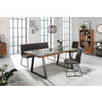 ESSTISCH in Holz, Metall, Glas 190/95/76 cm  - Schwarz/Naturfarben, Trend, Glas/Holz (190/95/76cm) - Ambia Home