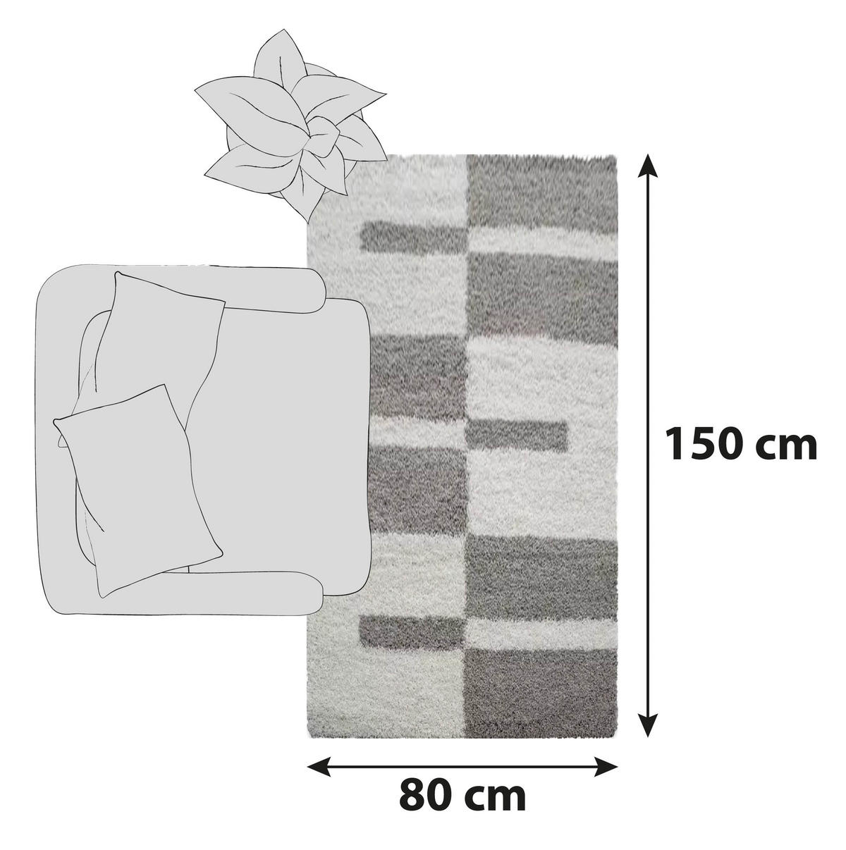 HOCHFLORTEPPICH 80/150 cm Gala 2505 Beige  - Beige, Design, Textil (80/150cm)