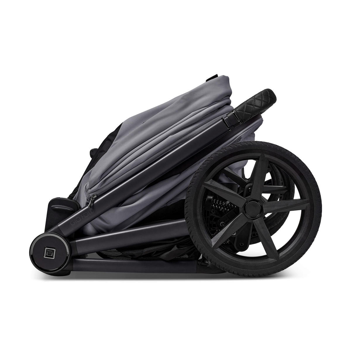 KINDERWAGENSET  GIO FOLD ETPU SET  graphite  - Hellgrau/Grau, Basics, Textil/Metall (120/58/92cm) - Moon Edition