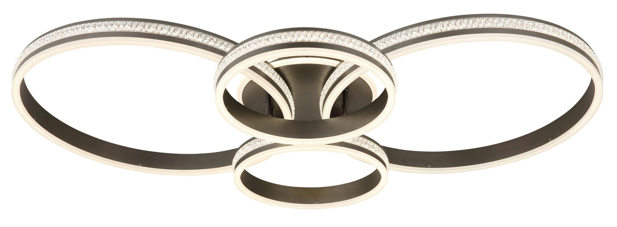 LED SVJETILJKA STROPNA GROUNI  - boje titana/prozirno, Design, metal/plastika (51,5/11,4cm) - Globo