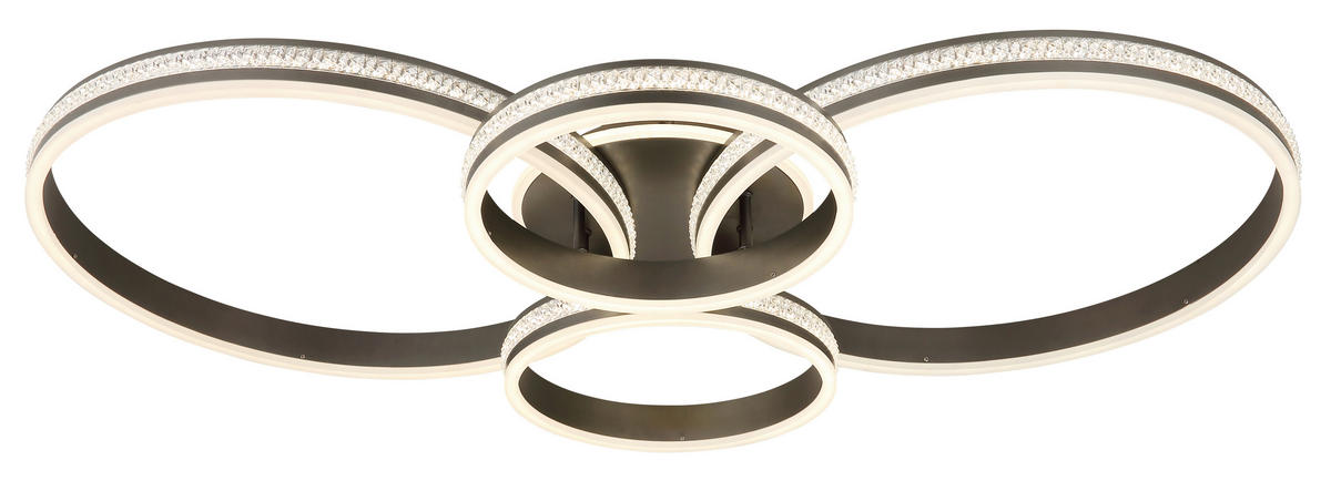 LED SVJETILJKA STROPNA GROUNI  - boje titana/prozirno, Design, metal/plastika (51,5/11,4cm) - Globo