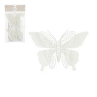 DEKORATIVNA SPONKA - bela, Basics, umetna masa (11/16cm) - X-Mas