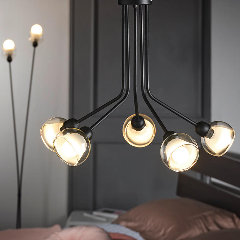 DECKENLEUCHTE 55/45 cm   - Schwarz, Basics, Metall (55/45cm)