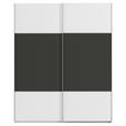 SCHWEBETÜRENSCHRANK 181/223/68 cm 2-türig Graphitfarben, Weiß  - Alufarben/Graphitfarben, KONVENTIONELL, Holzwerkstoff/Metall (181/223/68cm) - Novel