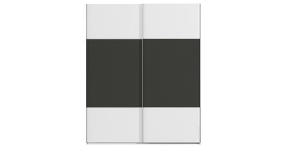 SCHWEBETÜRENSCHRANK 181/223/68 cm 2-türig Graphitfarben, Weiß  - Alufarben/Graphitfarben, KONVENTIONELL, Holzwerkstoff/Metall (181/223/68cm) - Novel