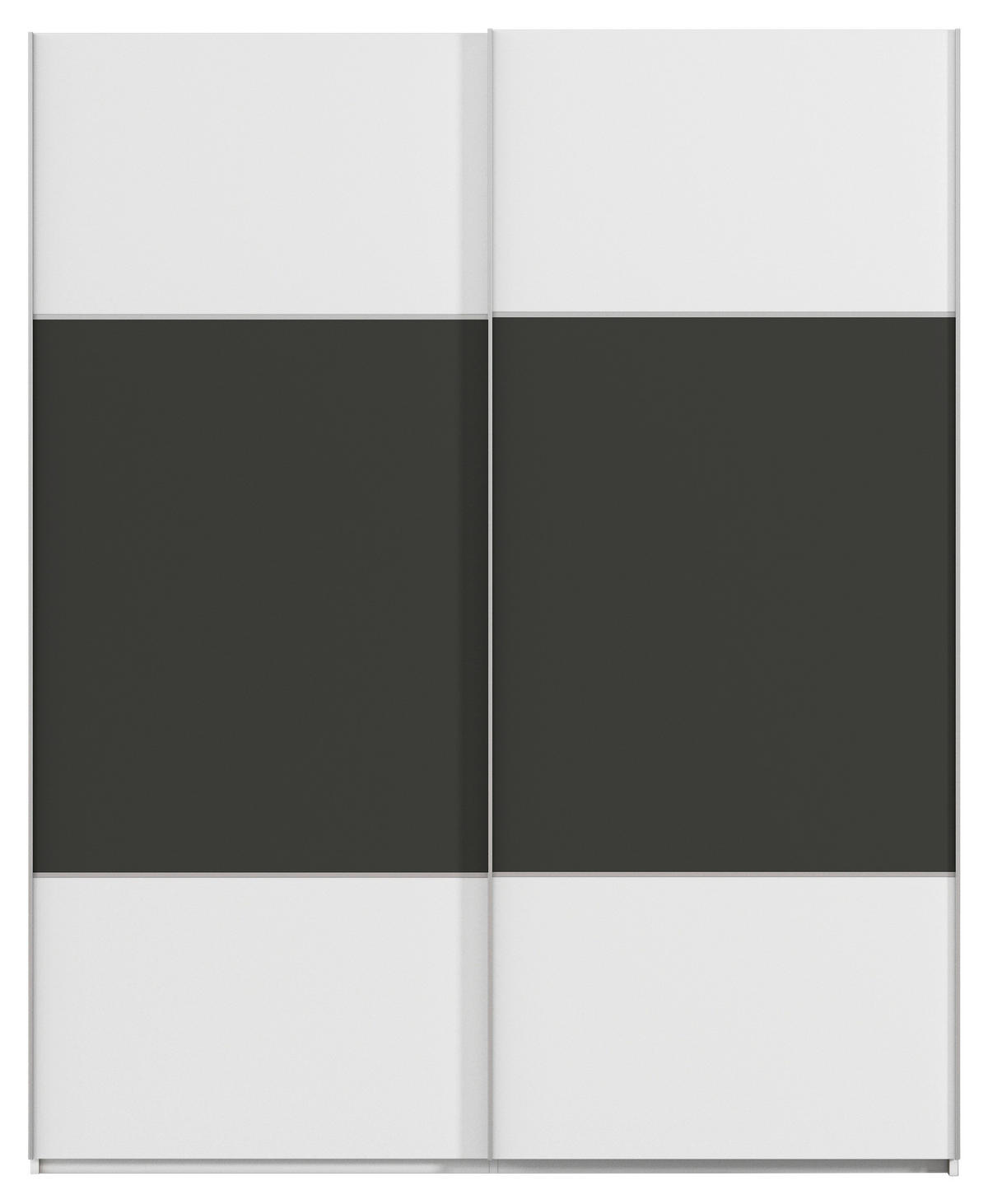 SCHWEBETÜRENSCHRANK 181/223/68 cm 2-türig Weiß, Graphitfarben  - Alufarben/Graphitfarben, KONVENTIONELL, Holzwerkstoff/Metall (181/223/68cm) - Novel
