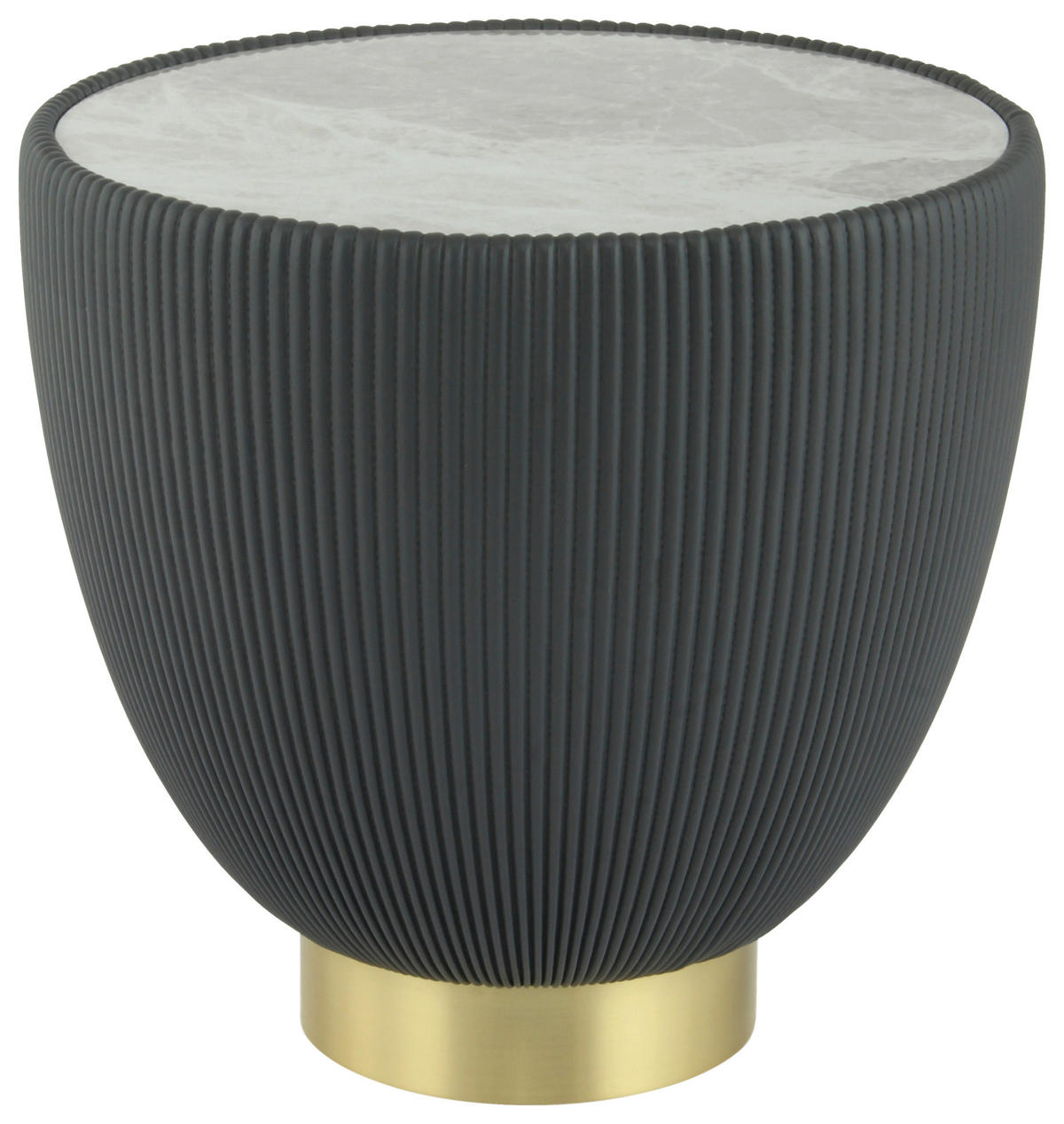 BEISTELLTISCH Metall, Textil, Stein  - Dunkelgrau/Goldfarben, Design, Textil/Stein (47/45cm) - Kayoom